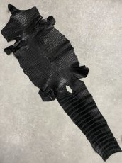 画像1: スモールクロコダイル　ブラック　38　ポロサス　ワニ革　クロコダイル革　 (1)