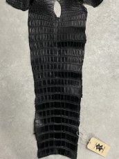 画像8: スモールクロコダイル　ブラック　38　ポロサス　ワニ革　クロコダイル革　 (8)