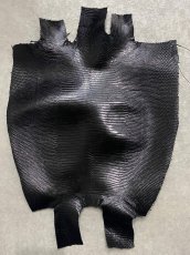 画像1: リザード　トカゲ革　ブラック　31cm　エキゾチックレザー (1)